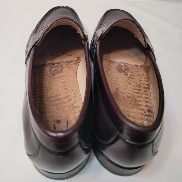 SAS Vintage Handsewn Brown Leather Slip On Loafer Moc Pinch Toe Shoe Men's 10M - Picture 6 of 12